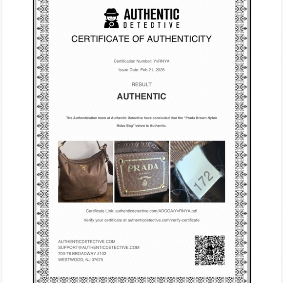 Prada Brown Shoulder Bag with COA - Picture 11 of 11